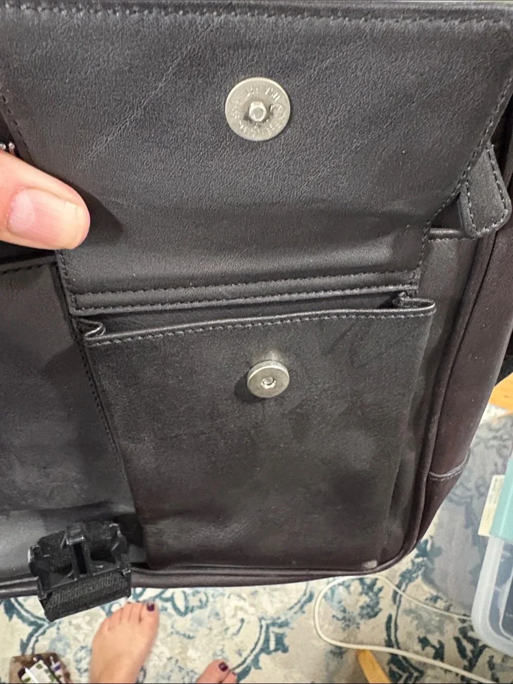 Coach Dark Brown Leather Laptop Shoulder Bag